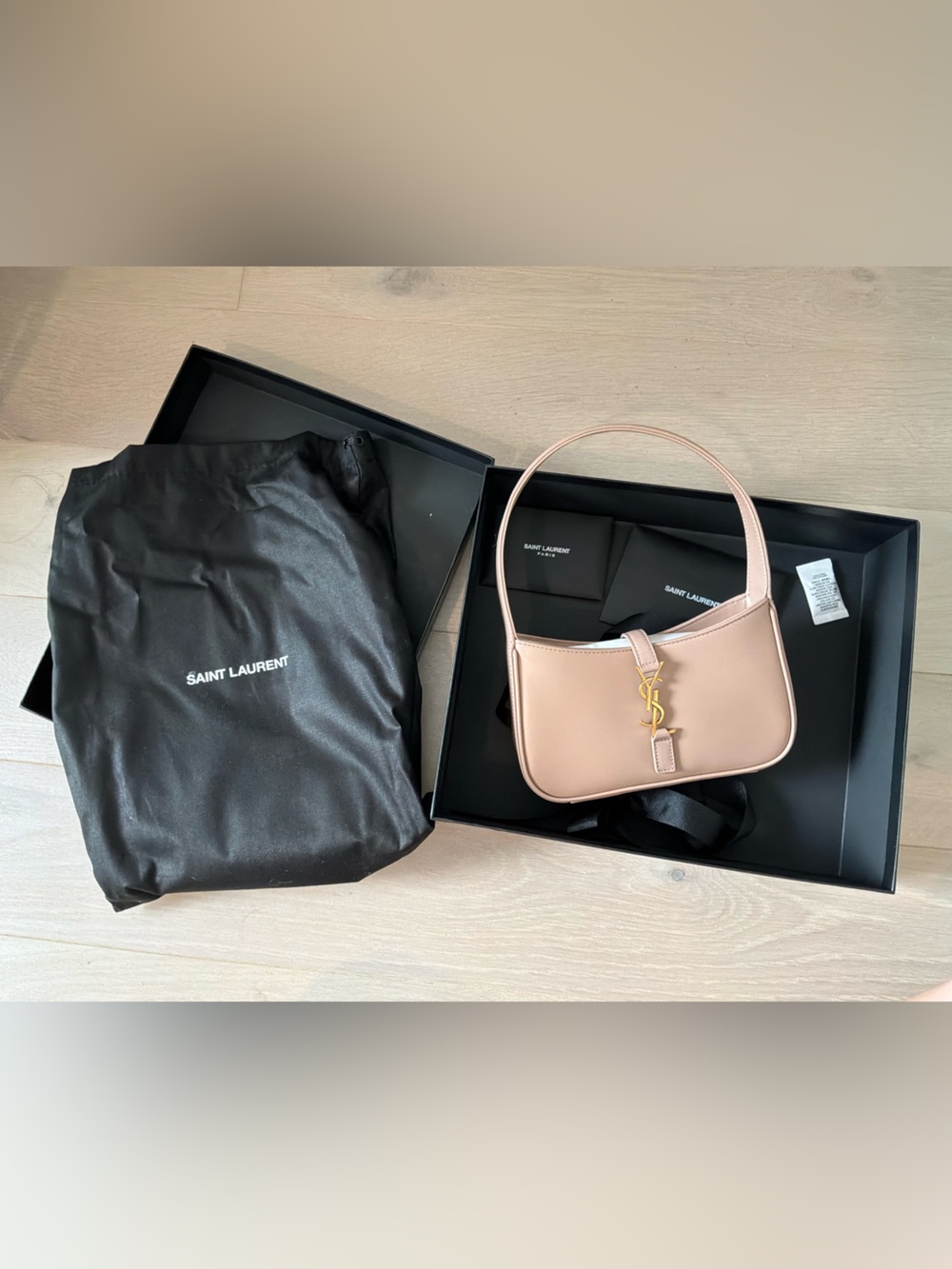 Saint Laurent Blush Pink Mini Shoulder Bag with Gold YSL